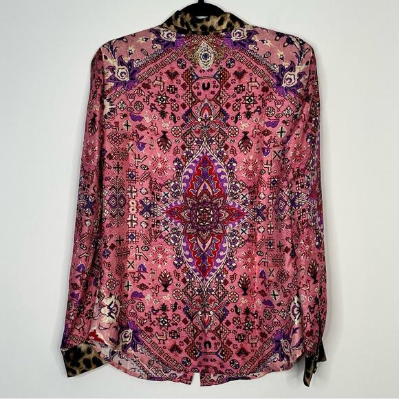 Camilla Slim Fit Long Sleeve ShirtLotus Lovers Size L #0005 - Picture 4 of 11